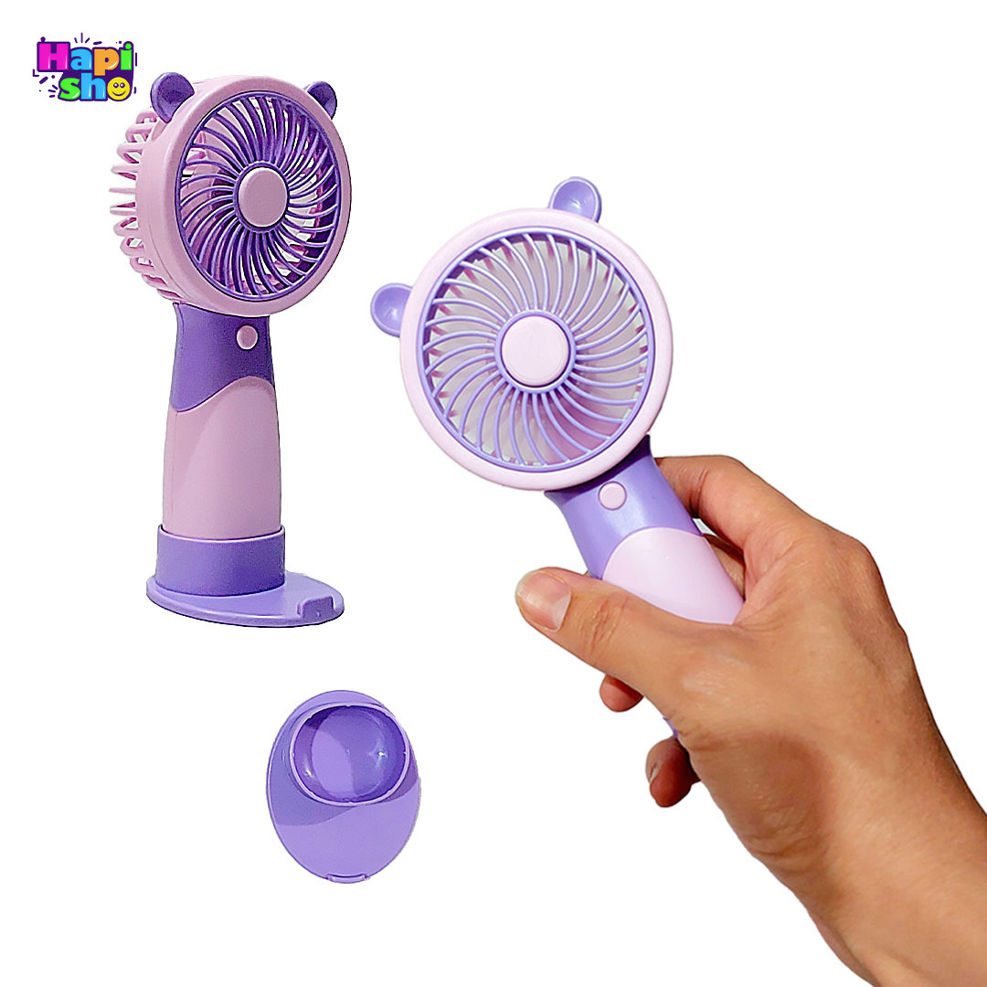 پنکه دستی فانتزی شارژی با پایه و سه حالت دور فن